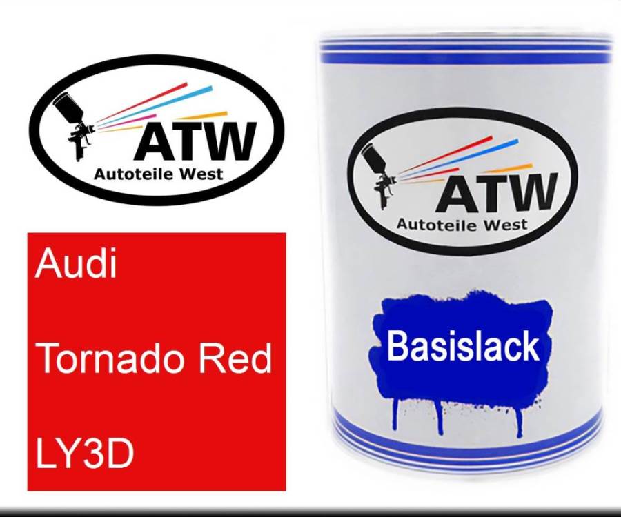 Audi, Tornado Red, LY3D: 500ml Lackdose, von ATW Autoteile West.